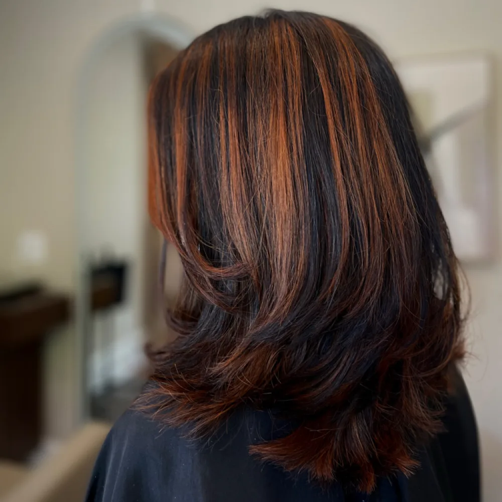Chunky copper highlights with lots of layers